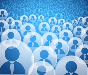Abstract crowd of social media account icons